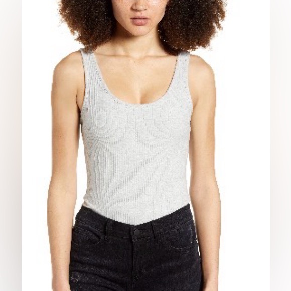 Articles Of Society Tops - ARTICLES OF SOCIETY Ribbed Tank Bodysuit, Grey, S